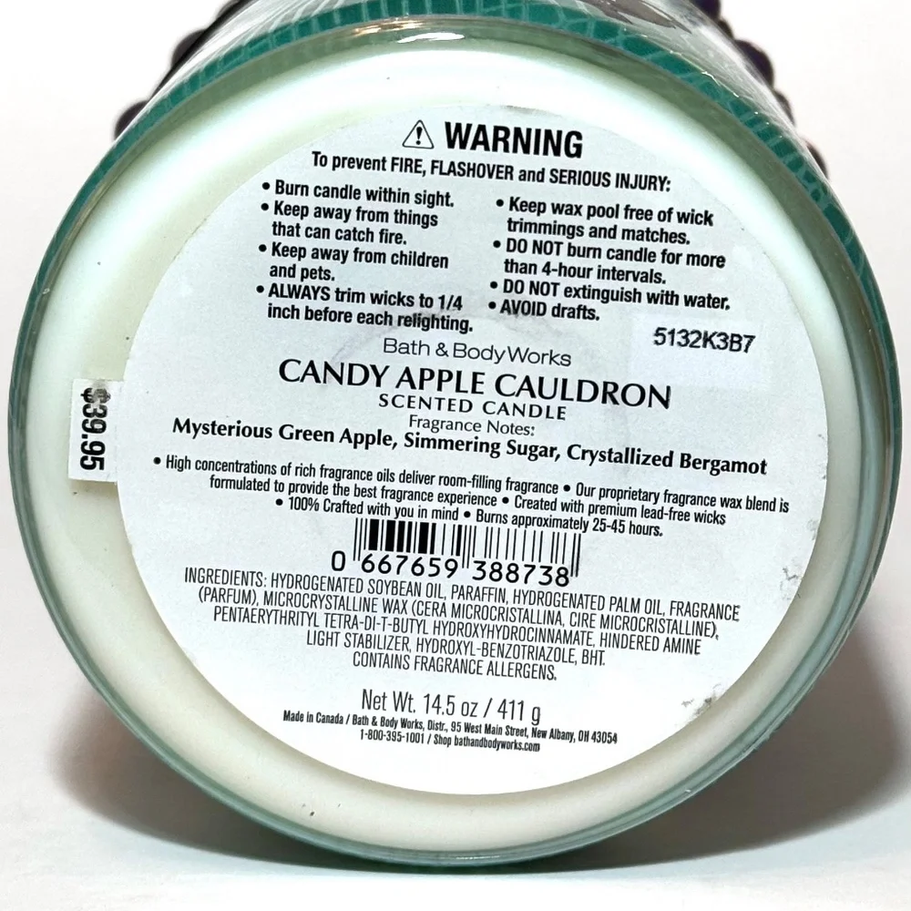 CANDY APPLE CAULDRON 3-Wick Candle - Picture 3 of 4